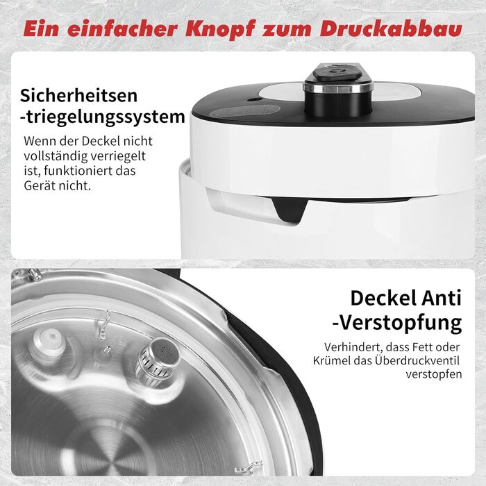 Мультиварка Aigostar Panda 5.5л, 7-в-1, 14 програм, LED-дисплей, 1000W, антипригарне покриття