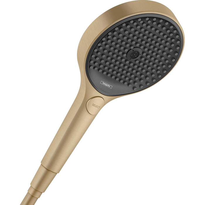hansgrohe Rainfinity - Showerhead, Handheld Shower with 3 Spray Patterns, Round Shower Head (⌀ 130 mm), Showerhead with Anti-Limescale Function, (Brushed Bronze)