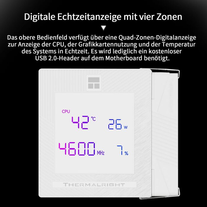 Кулер для процесора Thermalright Phantom Spirit 120 EVO (White), 7 теплових трубок, 2 PWM вентилятори, 2150 RPM, сумісність з AMD AM4/AM5 та Intel LGA 115X/1200/1700/1851/20XX