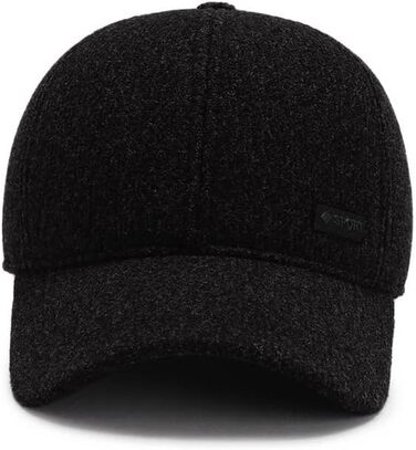 Кепка YAMEE для чоловіків, зимова бейсболка з відкидним навушником, тепла шапка-кепка, чорний (2074)