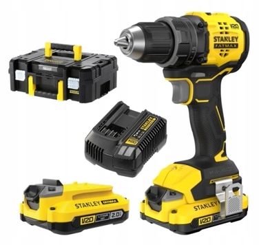 Дриль-шурупокрут без удару STANLEY 60Нм, 2 x 2.0Аг, TSTAK