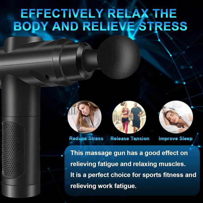 Muscle Percussion Massage Gun with 30 Speed Settings - Quiet Handheld Massager with LCD Touchscreen & 10 Massage Heads for Shoulder, Body, and Back Pain Relief