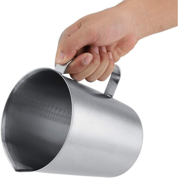 2000 ml Stainless Steel Measuring Cup, Measuring Pitcher with Handle for Latte Art Espresso Machines
