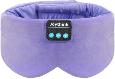 Маска для сну Joythink з Bluetooth 5.3 та навушниками, шовкова, для бічних положень, 16 год автономії, періння для подорожей, медитації (Ліловий)