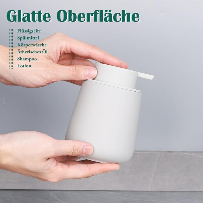 Дозатор для рідкого мила BosilunLife 350 мл, наповнюваний, великий насос, стильний, неслизький, BPA-free, для кухні та ванної кімнати