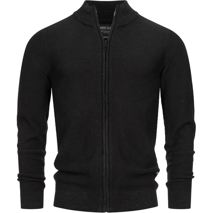 Чоловіча в'язана жилетка Indicode INWestmoon з коміром-стійкою | Жилетка з тонкого в'язання з бавовняної суміші, чорний колір