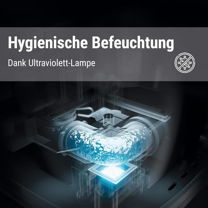 Зволожувач повітря Stadler Form Oliver, для великих приміщень до 60 м², тихий, компактний, потужний, 6 режимів, авто-режим, вимкнення LED, бездимний туман, чорний