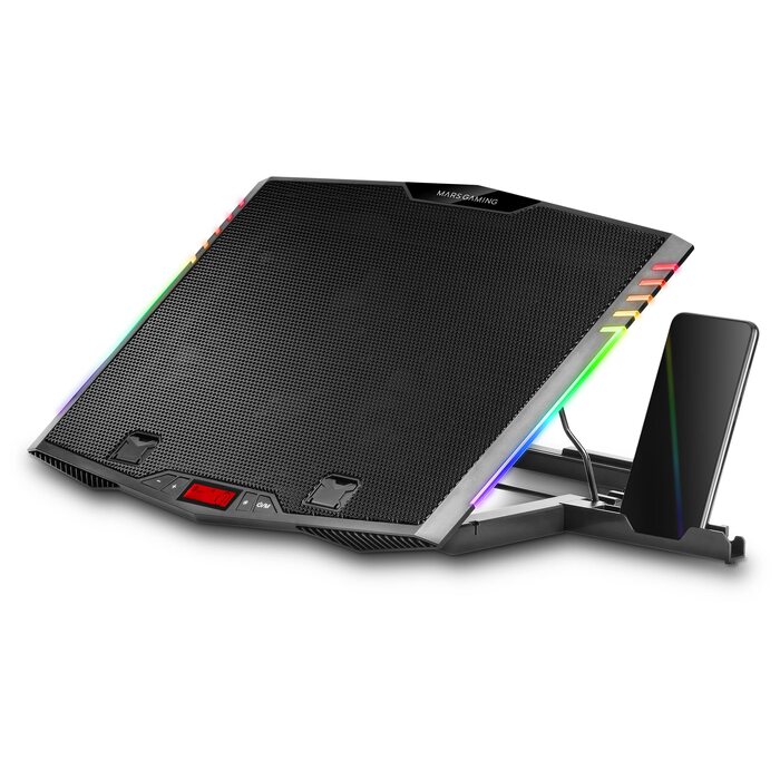Охолоджуюча підставка для ноутбука Mars Gaming MNBC5 XL ARGB, 6 вентиляторів, тримач для смартфона