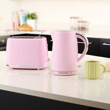 Тостер Russell Hobbs Eden з 2-ма відділеннями, 6 рівнів підсмажування, підігрів, розморожування, стоп-функція, крихтозбірник, підставка для бургерів, 27374-56 (полуниця)