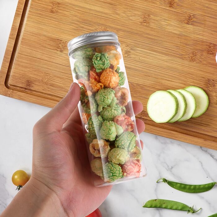 Набір контейнерів для зберігання 16 шт. по 500 мл з кришкою, прозорі пластикові банки для продуктів, BPA-Free, для солодощів та їжі