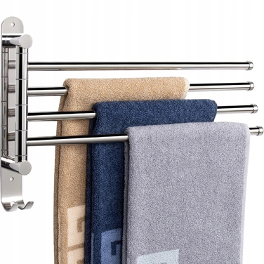 Поворотний вішак для рушників у ванну кімнату, настінний тримач-гачок