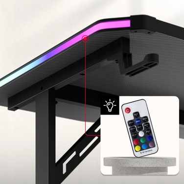 Ігровий стіл Huzaro Hero 3.6 RGB Black з LED-підсвіткою