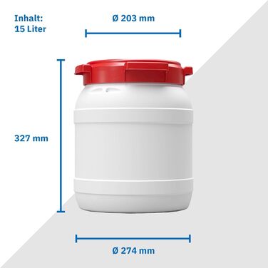 Контейнер для корму для тварин Box Fabrik з кришкою та лопаткою | 15 літрів, HDPE, преміум-якість