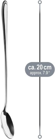 Набір барних ложок COM-FOUR® з нержавіючої сталі (12 шт.) - 20 см, для коктейлів, лате макіато, десертів