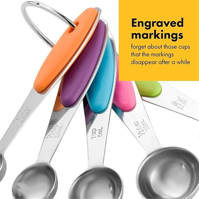 5/10Pcs Stainless Steel Measuring Set, Stackable Measuring Cups and Spoons Set for Kitchen, Tea, Coffee, Baking, Measuring Tool (5Pcs Cup Set)