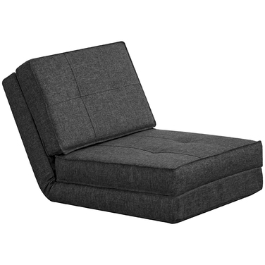 HOMCOM Floor Sofa Foldable Reclining Chair Floor Stool 5-Seat Adjustable Folding Chair Sleeper Sofa Futon Single Sofa Dark Grey 61 x 73 x 58 cm | Aosom