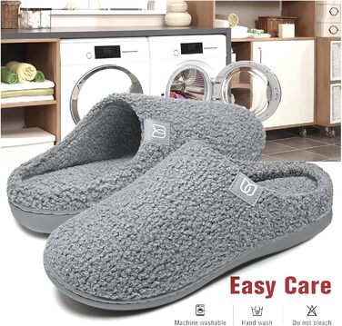 Жіночі халапи WateLves з меморі-піною, теплі, з штучного хутра, неслизькі, для дому та вулиці, сірі, 38/39 EU