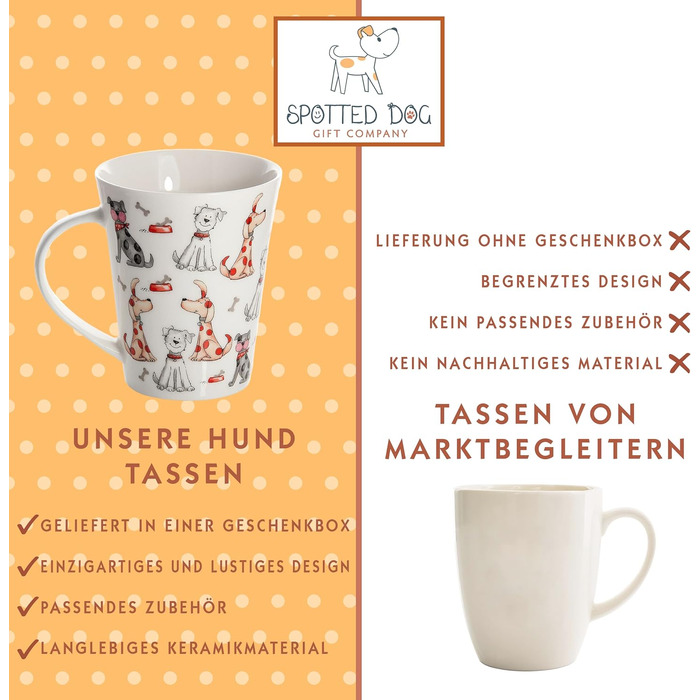 Coffee mug with dog motifs - ceramic coffee cup - gift for dog lovers and dog owners