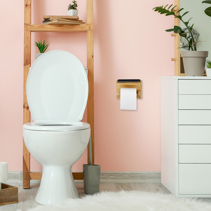 Relaxdays Toilet Paper Holder with Shelf