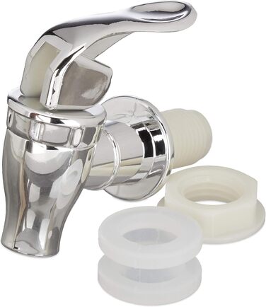 Диспенсер для напоїв Relaxdays 3,5 л, скло, кран, ретро, сафтоспенсер, гастрономія, вінтаж, лимонадник для вечірок на подвір'ї, прозорий