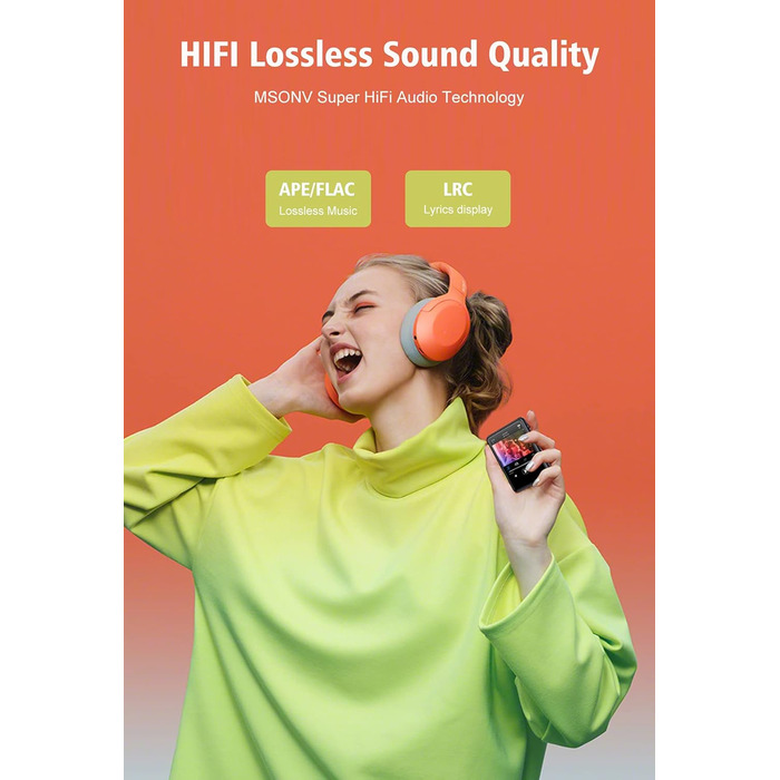 MP3 плеєр Mechen Bluetooth 32GB з динаміком, USB-C, FM-радіо, записом, Hi-Fi звук, тривалий час роботи, підтримка карт пам'яті, чорний