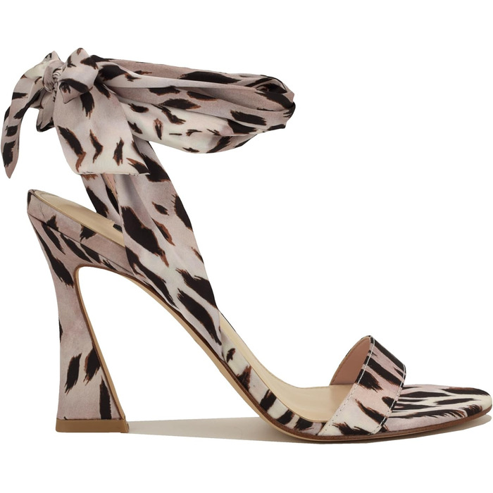 Босоніжки Nine West Kelsie на підборах, 39 EU, Леопардовий сатин (Light Natural Leopard Satin Multi 111)