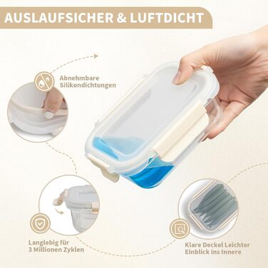 Набір контейнерів для зберігання продуктів FE1537-cremig (20 шт.): з кришкою, для холодильника, морозильника, мийки, витокостійкий, сучасний