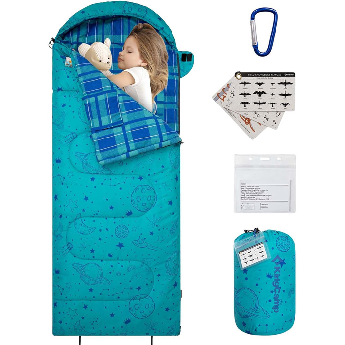 KingCamp Kids Sleeping Bag - Winter Warmth & 3-4 Season Comfort for Camping & Trekking - 170x70cm, 7°C Rating