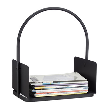 Relaxdays Firewood Basket, black