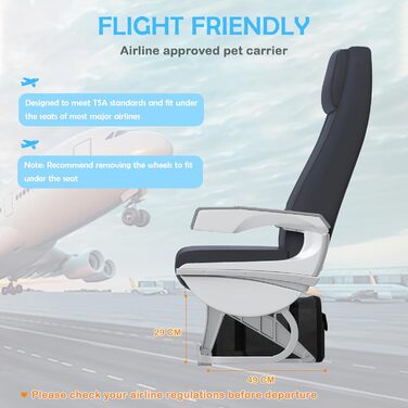 Переноска для тварин ALLSOPETS з колесами для котів та собак, схвалена для авіаперельотів, з висувним ручками, знімними колесами та плечовим ременем, сіра