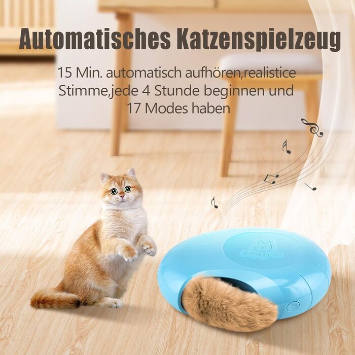 Migipaws Cat Toy, electric, interactive, plush ball and tail with catnip, squeaking hide-and-seek game in a mouse hole, smart kitten teaser, irregular movement
