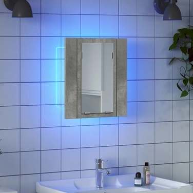 Шафа в ванну кімнату з дзеркалом та RGB LED-підсвіткою, колір 
