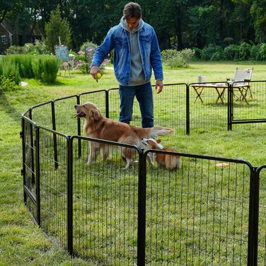 Вольєр для цуценят SunsGrove 60см, чорний, 2 частини, міцний, антикорозійний, без інструментів