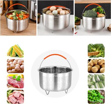 Пароварка для Instant Pot, кошик для овочів з нержавіючої сталі, вставка для каструлі 8qt