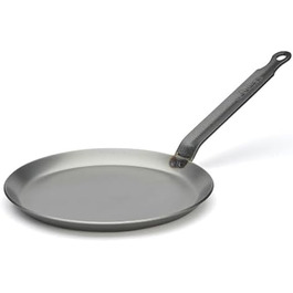 Млинцева сковорода de Buyer Carbone Plus, важка, з вуглецевої сталі, 24 см, срібляста