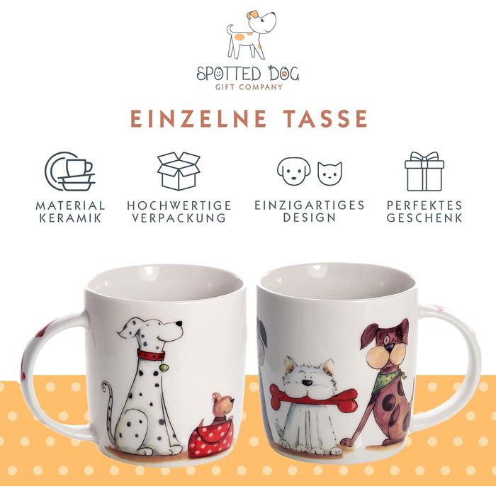 Coffee mugs with dog motifs - ceramic coffee cups - gift for dog owners and dog lovers