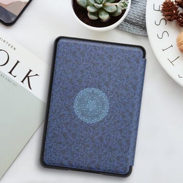 Чохол для Kindle 6' (11-го покоління) 2024/2022 (C2V2L3) - PU шкіра, захисний чохол з авто-сон/пробудження, Smart Cover, Löwenzahn (Блакитна квітка)