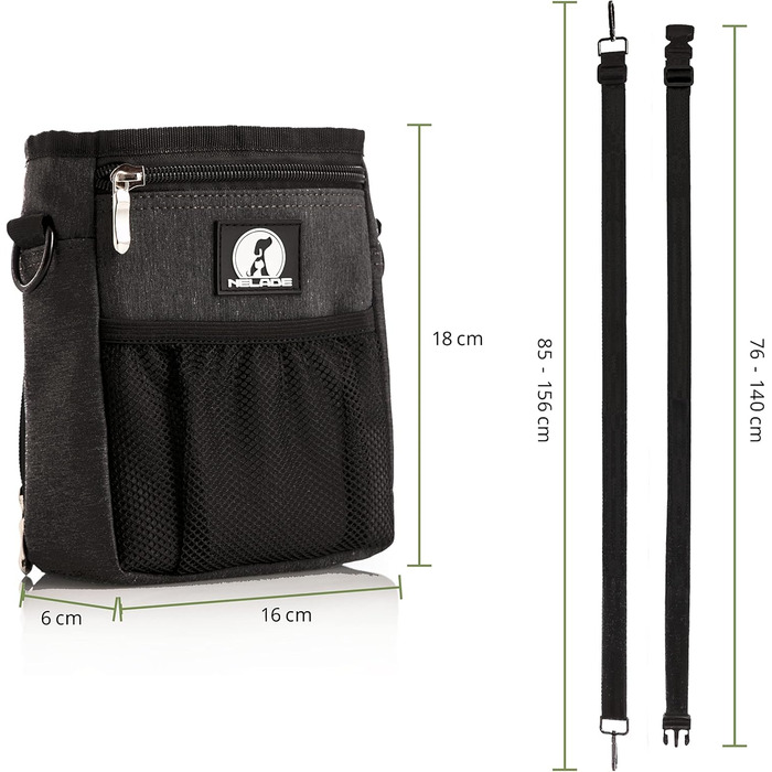 Мішок для ласощів для собак - міцний та водовідштовхувальний аксесуар для прогулянок та тренувань (Чорний) Black Edition