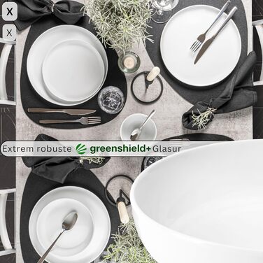 SÄNGER Tafelservice: 24-Piece Porzellan Geschirr Set для 6 осіб (Marlo) | Teller, Миски, Паста | PREMIUM