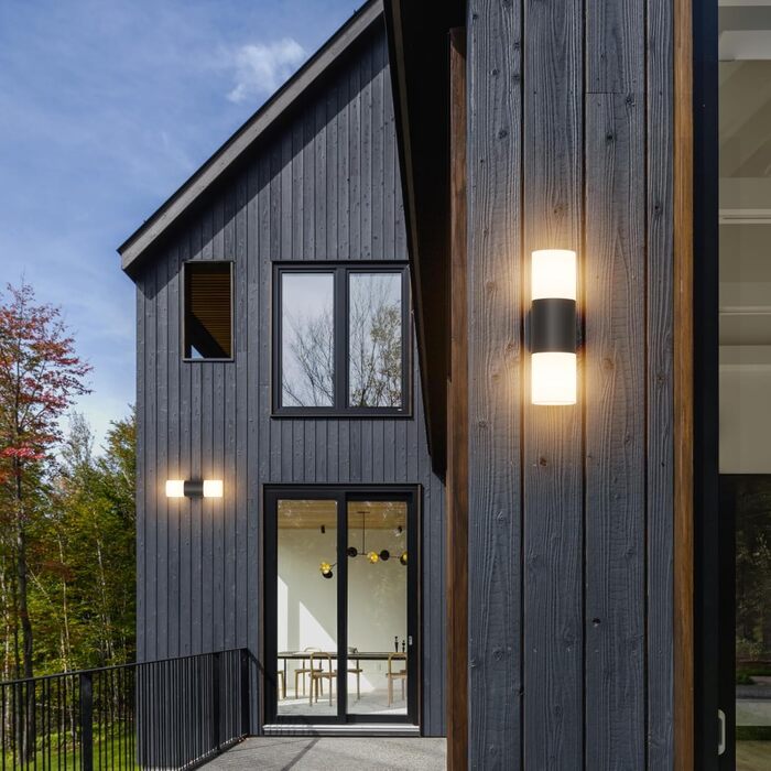 Klighten Wall Lights E27 Indoor/Outdoor 2-Light, Up and Down Outdoor Lamp, Outdoor Fixture, IP54 Outdoor Lamp, Aluminum Modern Outdoor Wall Light, Wall Lamp for Entrance Terrace, without Bulb (Black, without Motion Sensor - 2 Pieces)