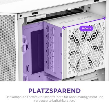 Блок живлення NZXT C850 Gold ATX 3.1, 850W, 80 Plus Gold, повністю модульний, білий