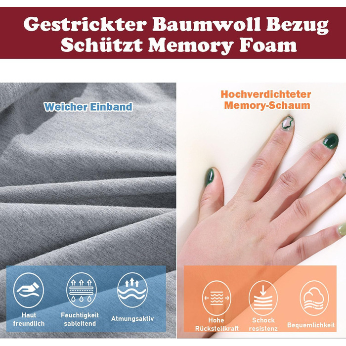 Підкови для ліжка та дивану, подушка для читання з піною Memory, ергономічна подушка для спини, шиї та ніг, подушка від рефлюксу, знімний чохол для ліжка, дивану, сидіння, сну та читання