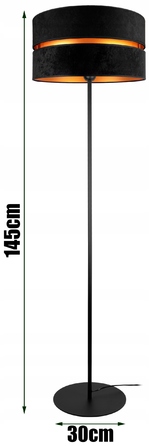 Підлогова лампа Glimex Modern E27 60 Вт, чорний з жовтим
