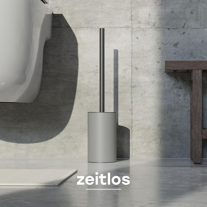 Силіконова щітка для унітазу SAVEGA з нержавіючої сталі та захистом від бризок - сірий колір