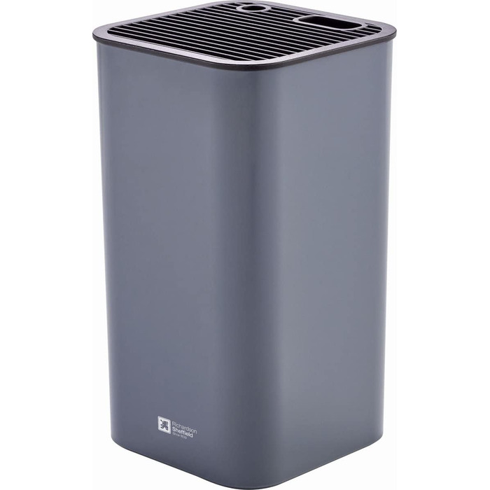 RICHARDSON SHEFFIELD Knife Block Grey, Universal Block for Knives, With Flexible Grid, Space for Scissors and Sharpener, Non-Slip