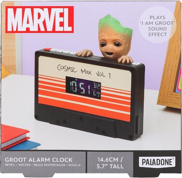 Paladone Marvel I Am Groot Alarm Clock - Officially Licensed Guardians of the Galaxy Digital Clock with Alarm Timer, Living & Bedroom Decoration for Superhero Fans, Collector's Gift - 5.7