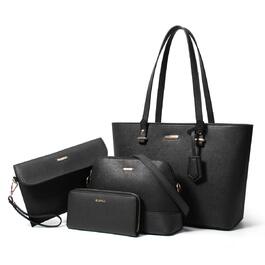 YTL Сумка жіноча Tote Shopper велика, чорна: набір 4 в 1 (офіс, школа, подорож)