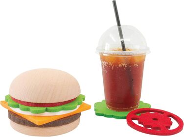 Beyond123 CP8082 Burger Coaster Set, Large, Multi