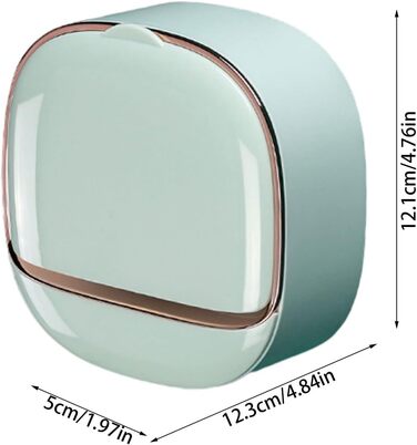 Настінна мильниця Flip-Deckel без свердління з піддоном для стік води, для ванної кімнати та кухні (темно-зелений)