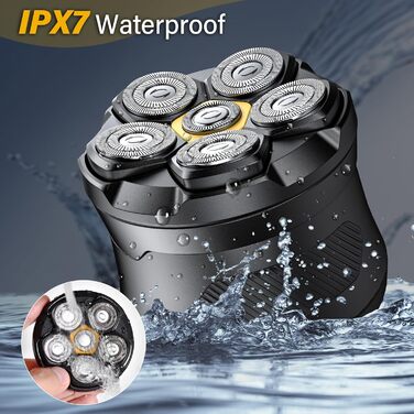 Електричний гоління голови для чоловіків Glatzen Rasierer UD1, IPX7, 6D плаваюча головка, вологий/сухий, червоний